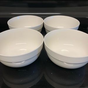 Four white ceramic cereal bowls ($22 for all four)